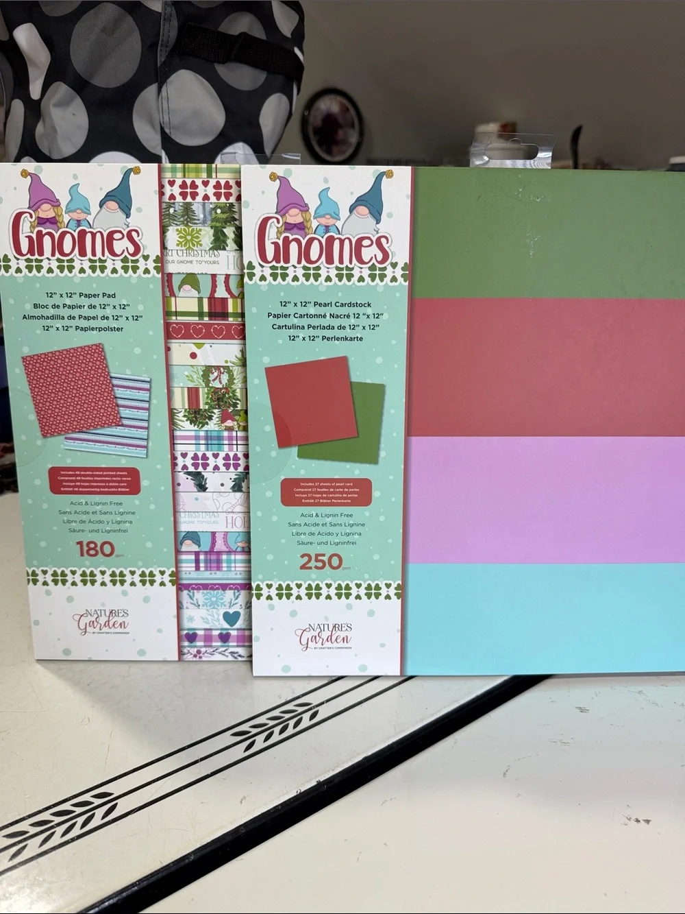 Crafters Companion Nature’s Garden Gnomes Paper Pad & Pearl Cardstock
